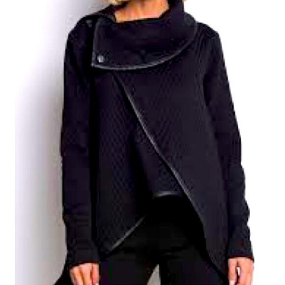 Natalia Romano Jacket Women's XS Olive Green Black Trim Asymmetrical Hem Career - Picture 12 of 12